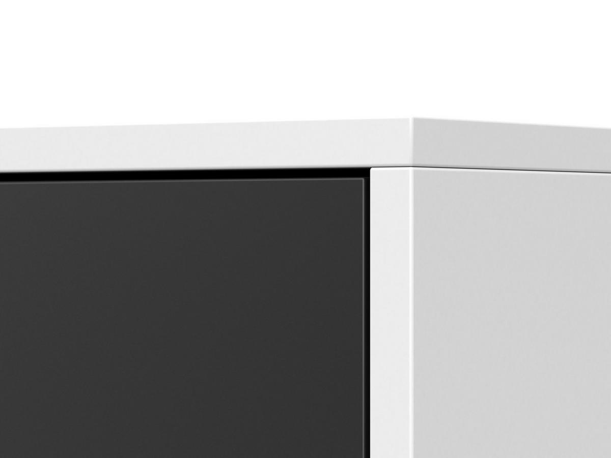 KOMMODE - Highboard IRYS 01 2D4S Weiß + Schwarz - Schwarz/Weiß, Holzwerkstoff (135/95/45cm) - Möblo