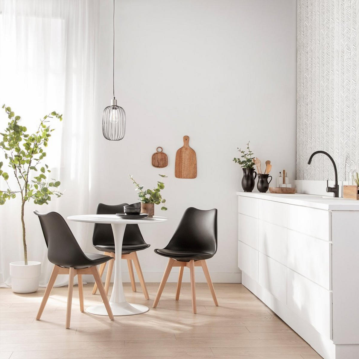 KÜCHENSTUHL Kler Schwarz 48 cm x 82 cm - Schwarz, Kunststoff (48/82/57cm)