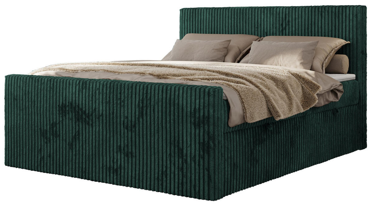 BOXBETT TILIANO DUO 140/200 - Dunkelgrün Cord - H3 - Dunkelgrün, Textil (140/200cm) - MKS