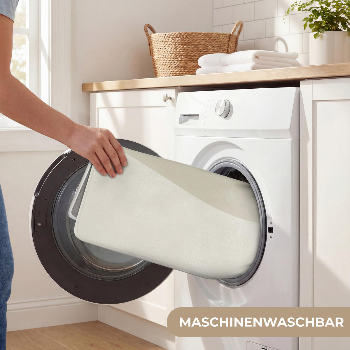 WC-VORLEGER Japandi - Grün - Abstrakt - Modern Toilettenvorleger 60x120 cm - Grün, Kunststoff/Textil (60/120cm) - OnlyWow