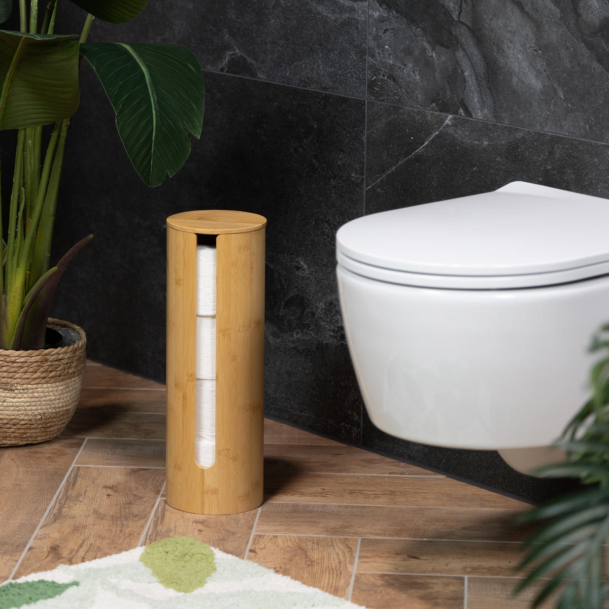 TOILETTENPAPIER-AUFBEWAHRUNG - Hellbraun, Holz (14.5/42/14.5cm) - Relaxdays