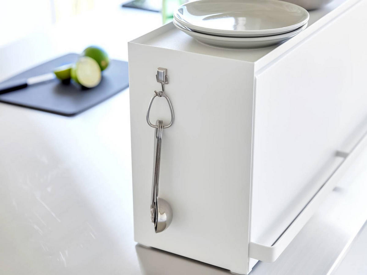 KÜCHENORGANIZER Tower weiß 17/60/25 cm - Weiß, Metall (60/25/17cm) - Yamazaki