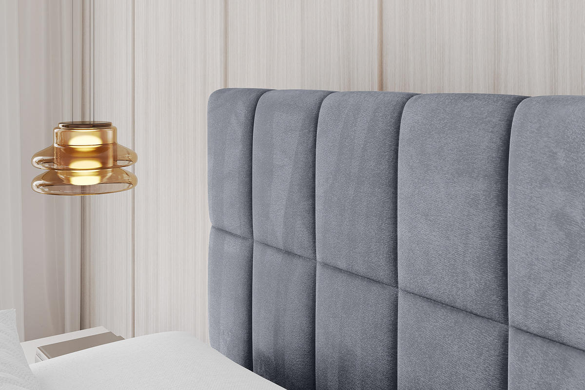 POLSTERBETT mit Bettkasten und Lattenrost, Boxbett ohne Matratze - AMEA 180x200 Grau - Grau, Holzwerkstoff/Textil (180/200cm) - ALTDECOR
