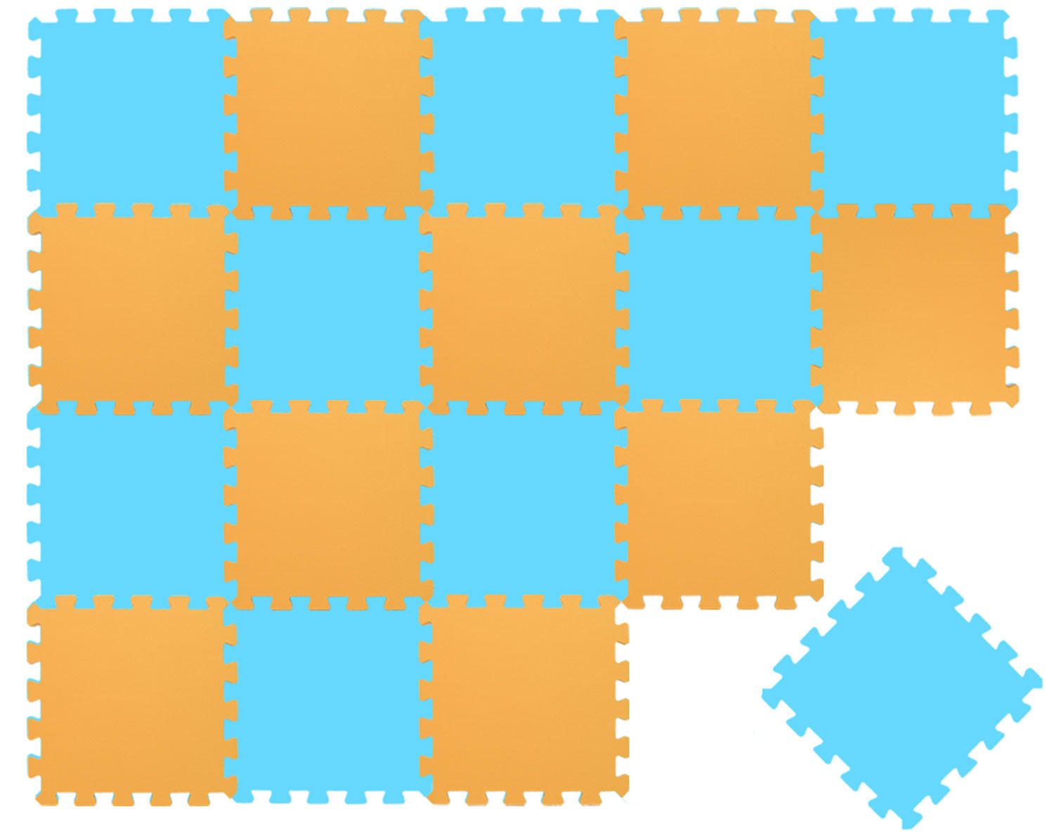 SPIELMATTE ab Null - 180/90/1 cm Puzzlematte Blau - Multicolor, Kunststoff (30/30cm) - Littletom