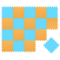 SPIELMATTE ab Null - 180/90/1 cm Puzzlematte Blau - Multicolor, Kunststoff (30/30cm) - Littletom