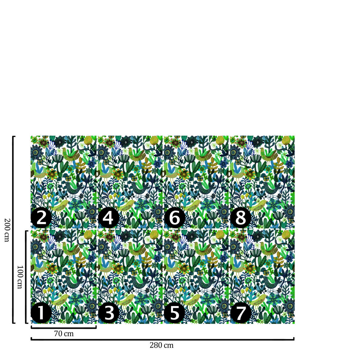 TAPETE Künstlerisch aus echtem Papier, 200x280cm, 8 Bögen - Blau, Papier (200/280cm) - WALLPAPERS4BEGINNERS