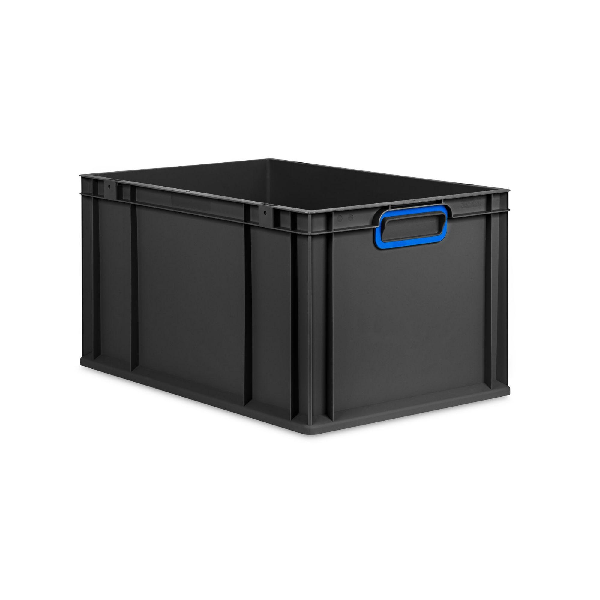 EUROBOX NextGen Color 32x40x60 cm 65 Liter Griffe blau zu, Schwarz - Blau/Schwarz, Kunststoff (40/32/60cm) - PROREGAL