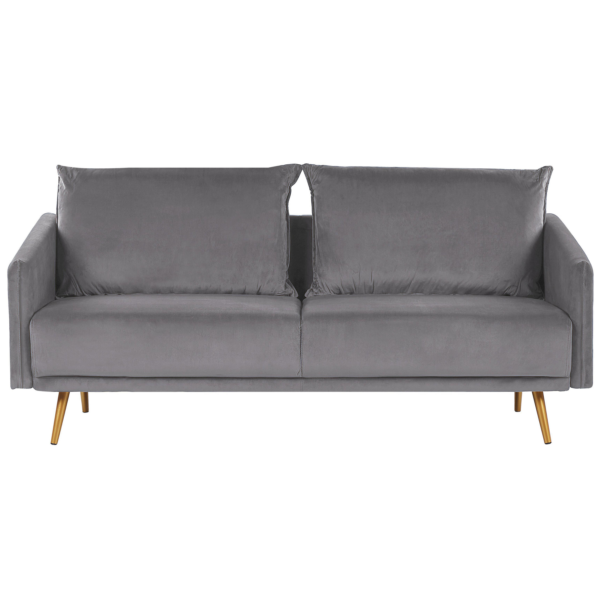 3-SITZER-SOFA Samtstoff Grau Maura - Grau, Textil (185/83/78cm) - Beliani
