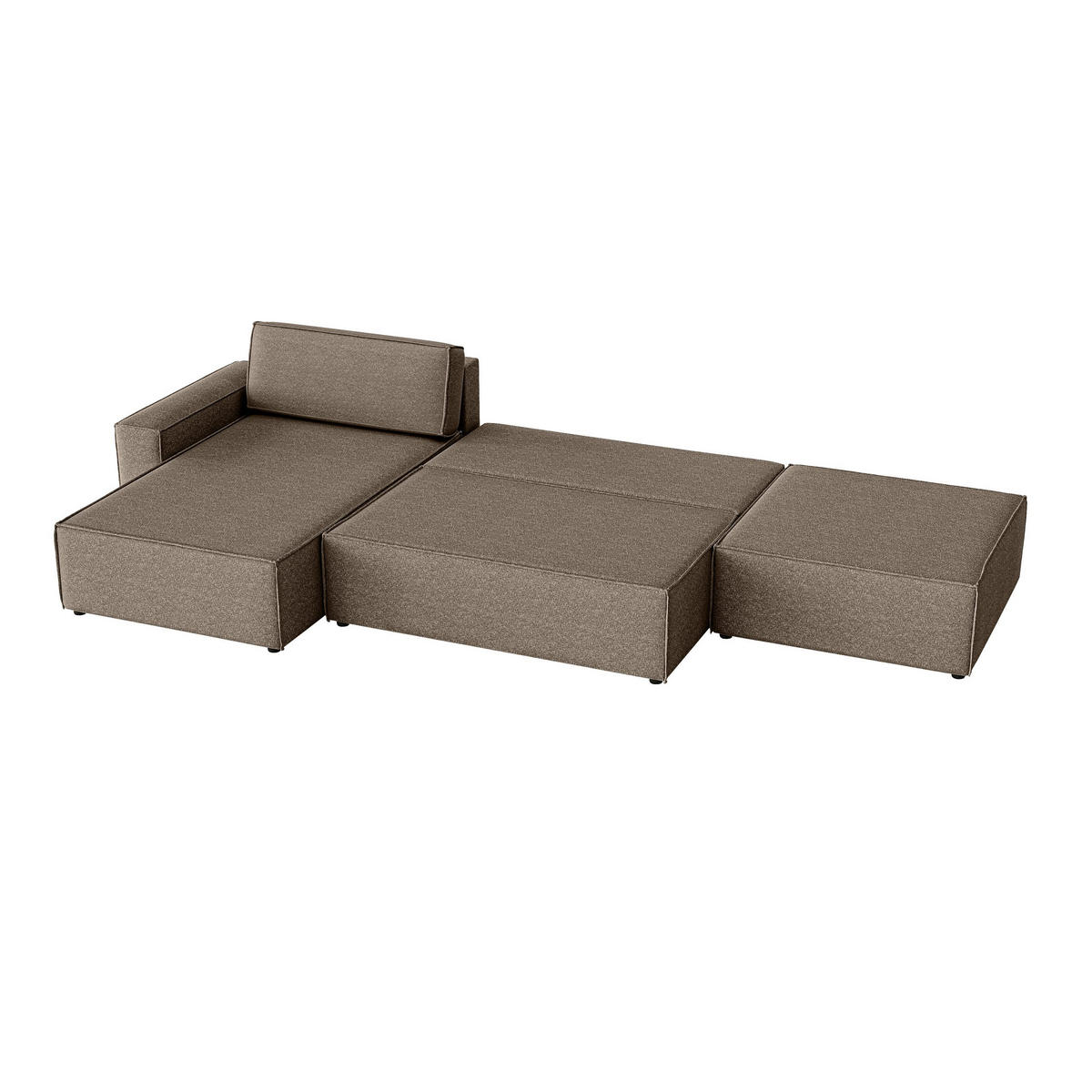 ECKSOFA Lummo La mit Schlaffunktion, Braun - Braun, Textil (363/185cm) - Fedve