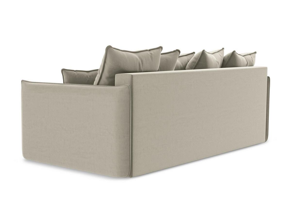 POUF Samt Stoff Schwarz - Schwarz, Holzwerkstoff/Kunststoff (75/41/90cm) - Makamii