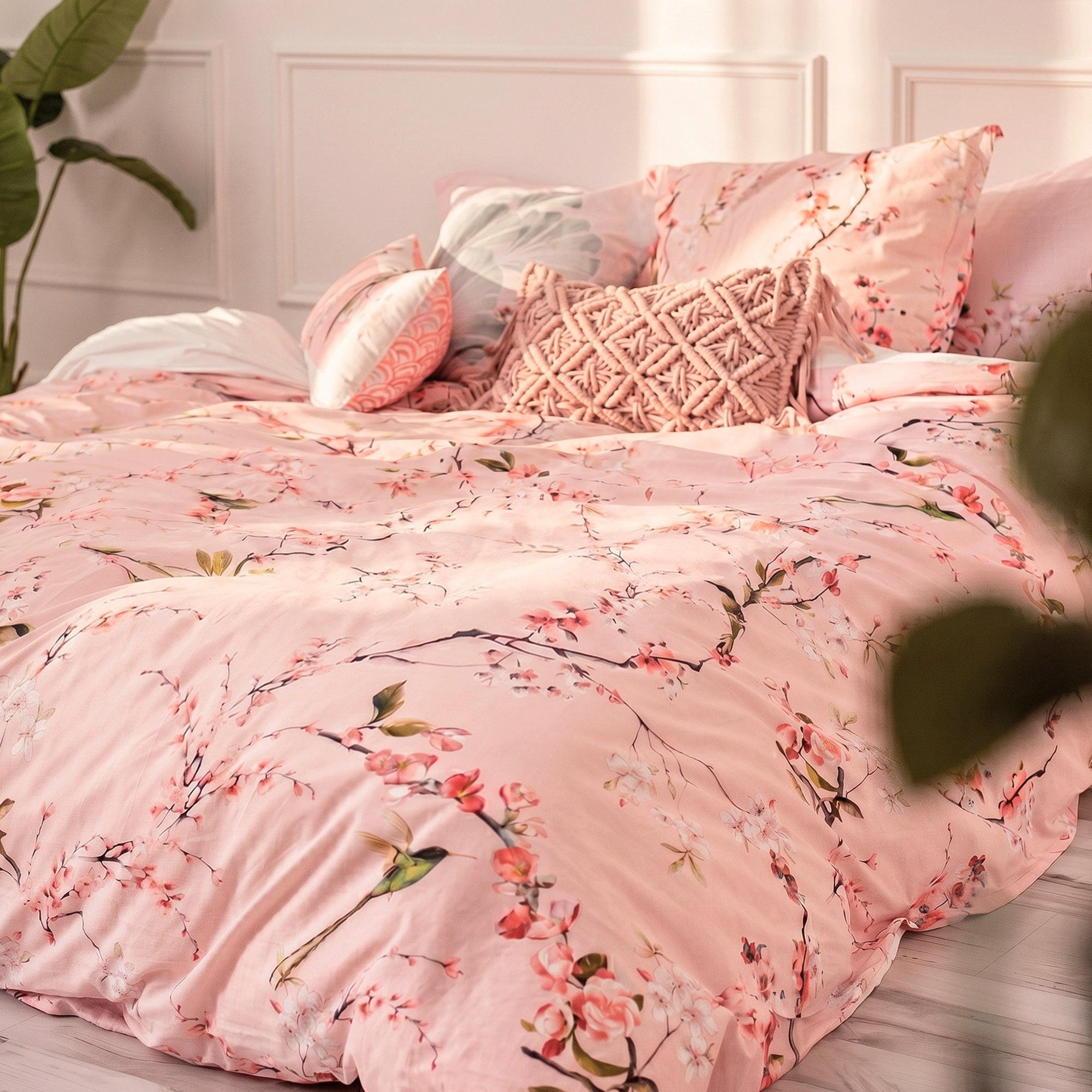 BETTBEZUG Chinoiserie rose 240x220 cm (Übergrösse) - Multicolor, Textil (240/220cm) - Happy Friday
