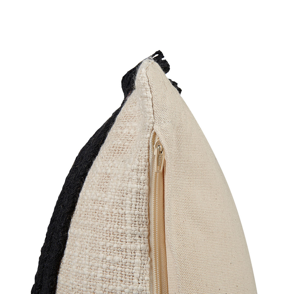 DEKOKISSEN 2er-Set Hellbeige 45/45 cm Fuchsia - Beige, Naturmaterialen/Textil (45/45cm) - Beliani
