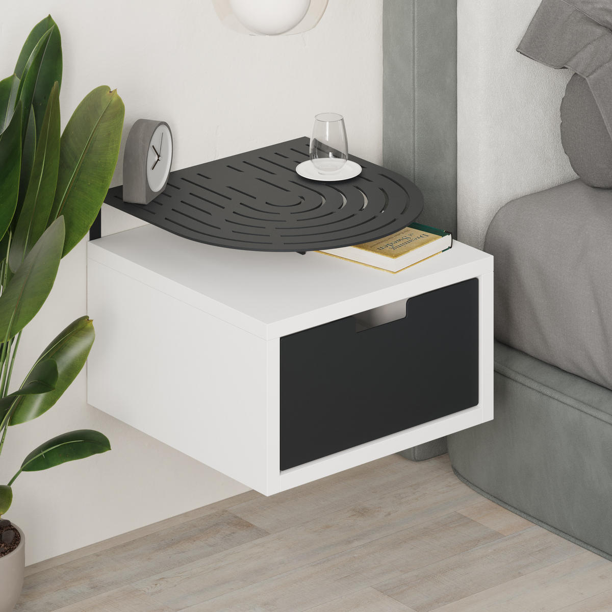 NACHTTISCH Oslo Weiß 33/24/33 cm - Weiß, Holzwerkstoff (33/23.9/33.3cm) - Decortie