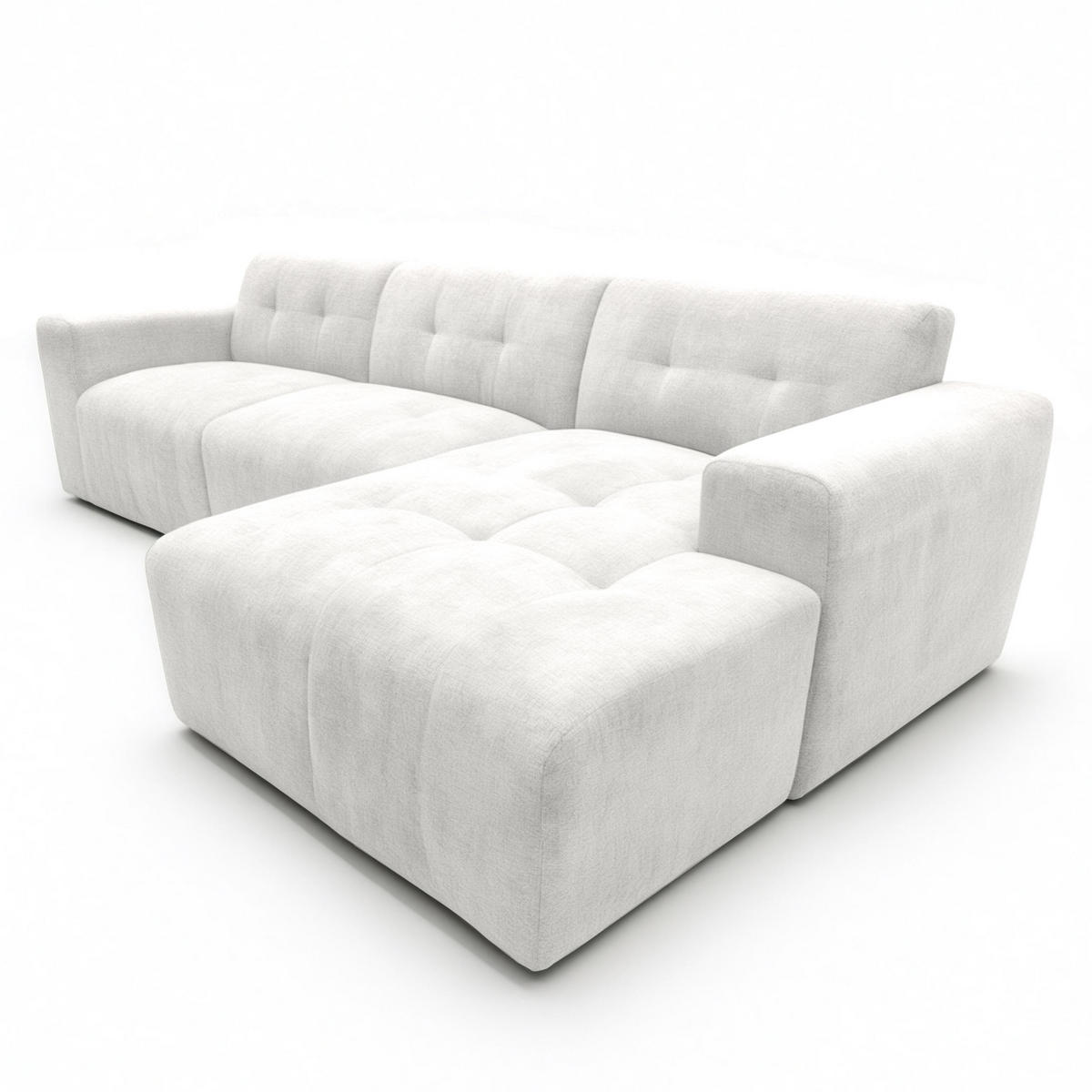 ECKSOFA L Form Corlu Weiß 310/165/78 cm – stilvolle kleine Eckcouch Rechts - Schwarz/Weiß, Kunststoff/Textil (165/310cm) - AX Living