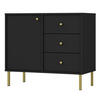 SIDEBOARD Oktio Schwarz-Graphit 84 cm - Goldfarben/Schwarz, Holzwerkstoff/Metall (83.6/73.9/40.8cm) - Selsey