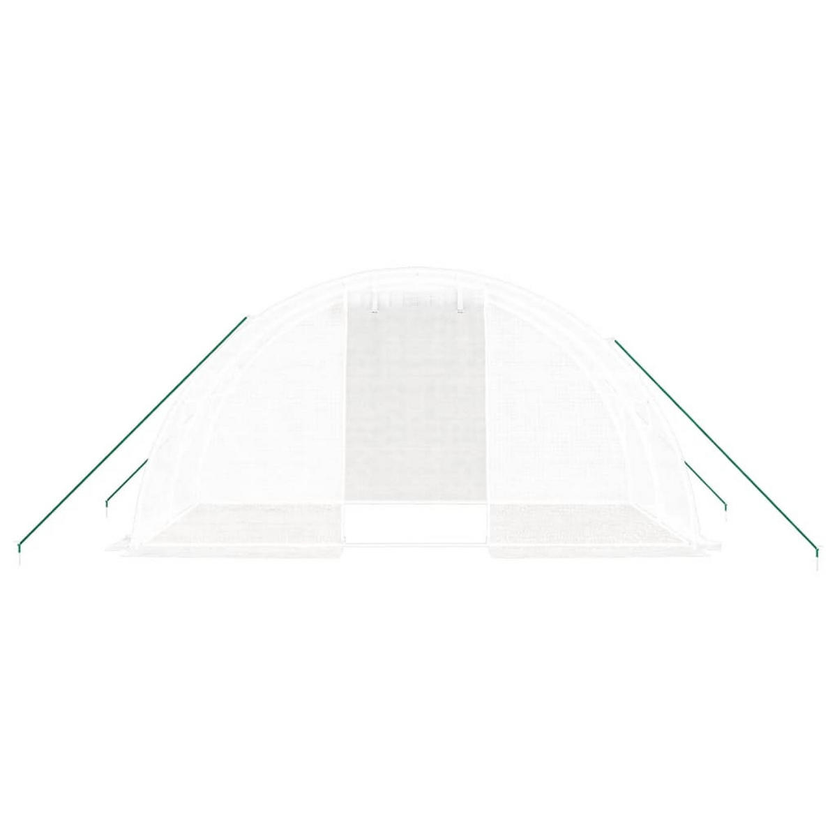 GEWÄCHSHAUS mit Stahlrahmen Weiß 8 m² 4x2x2 m - Weiß, Kunststoff (4/2/400cm)