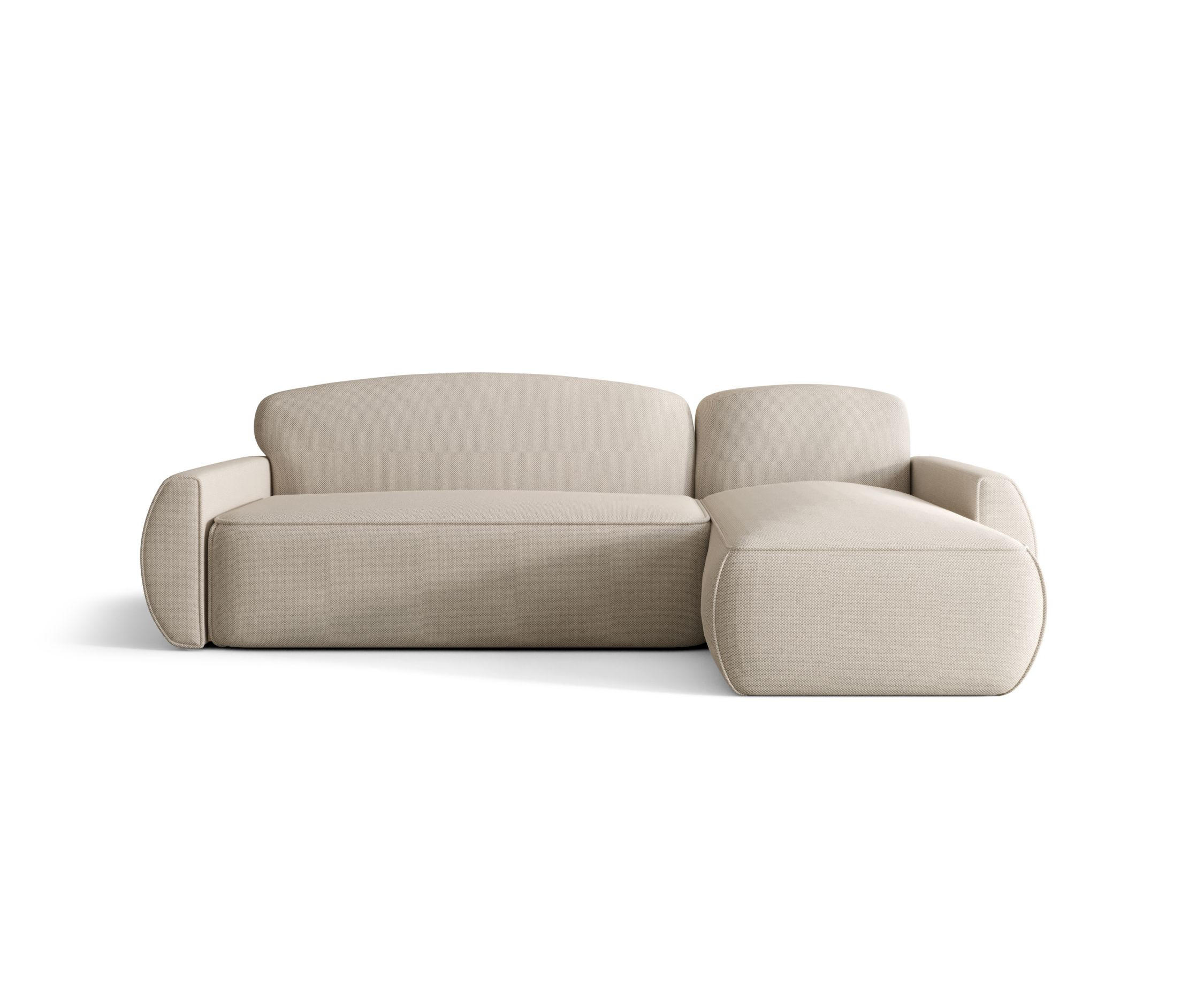 ECKSOFA mit Schlaffunktion LUCAS Curio 09 Rechts - Ecru, Textil (240/145cm) - Bedante
