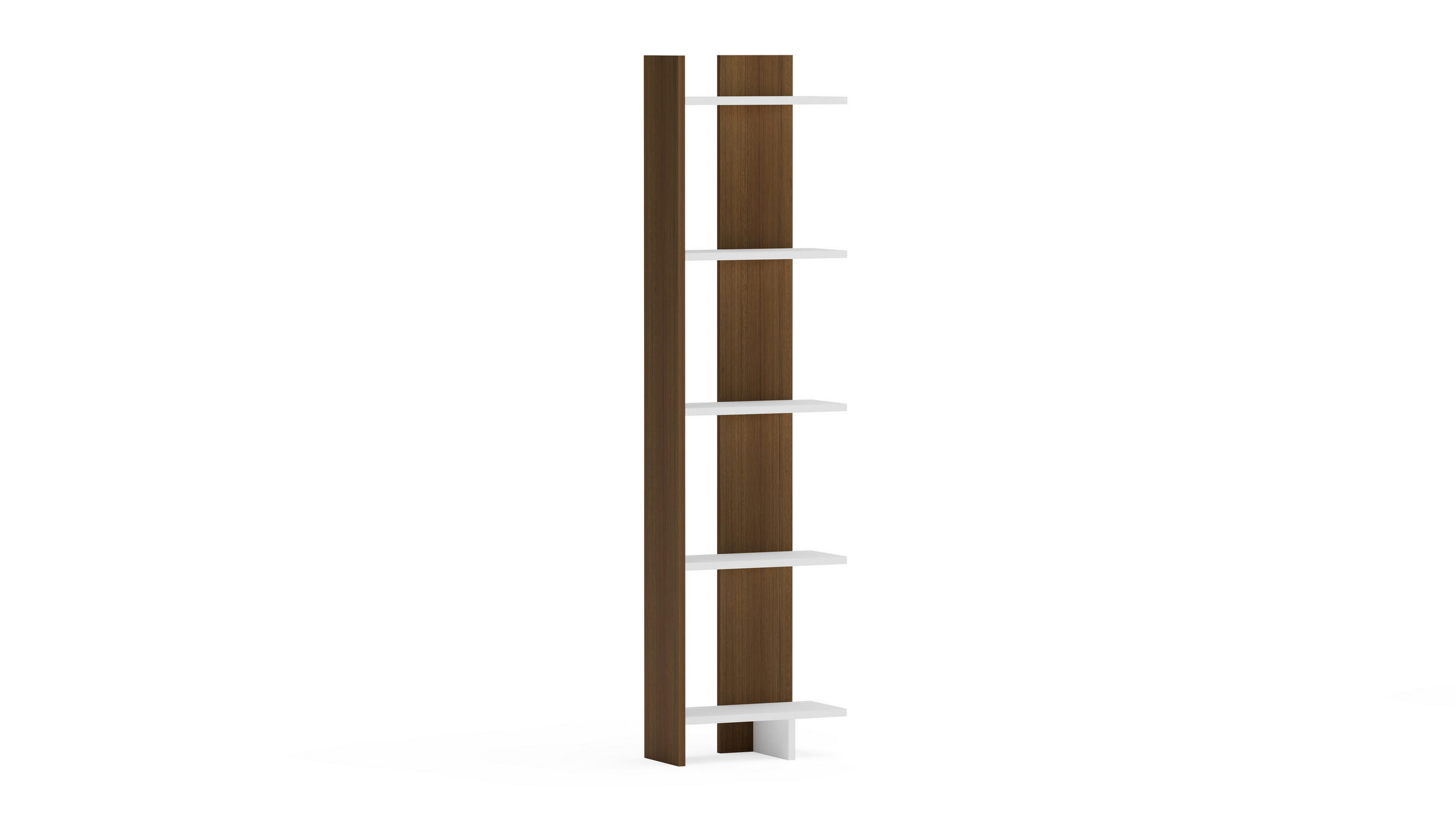 ECKREGAL Alis Weiß Walnuss - Walnussfarben/Weiß, Holzwerkstoff (45/180/21.6cm) - Decorotika