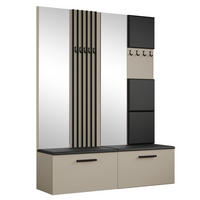 GARDEROBENSCHRANK MODULO 161,2/204/40 cm Modern Garderobe-Set Kaschmir - Kaschmir/Schwarz, Holzwerkstoff (161.2/204/40cm) - MASSENO