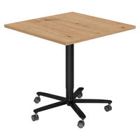SÄULENHUBTISCH eckig ST 80/80/74 cm in Wildeiche/schwarz - Wildeiche/Schwarz, Holzwerkstoff (80/80/74cm) - bümö