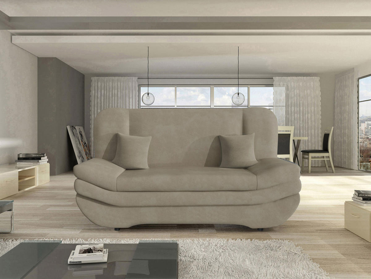 SCHLAFSOFA Weronika Premium - Schwarz/Mokka, Holz/Kunststoff (200/95/90cm) - MIRJAN24