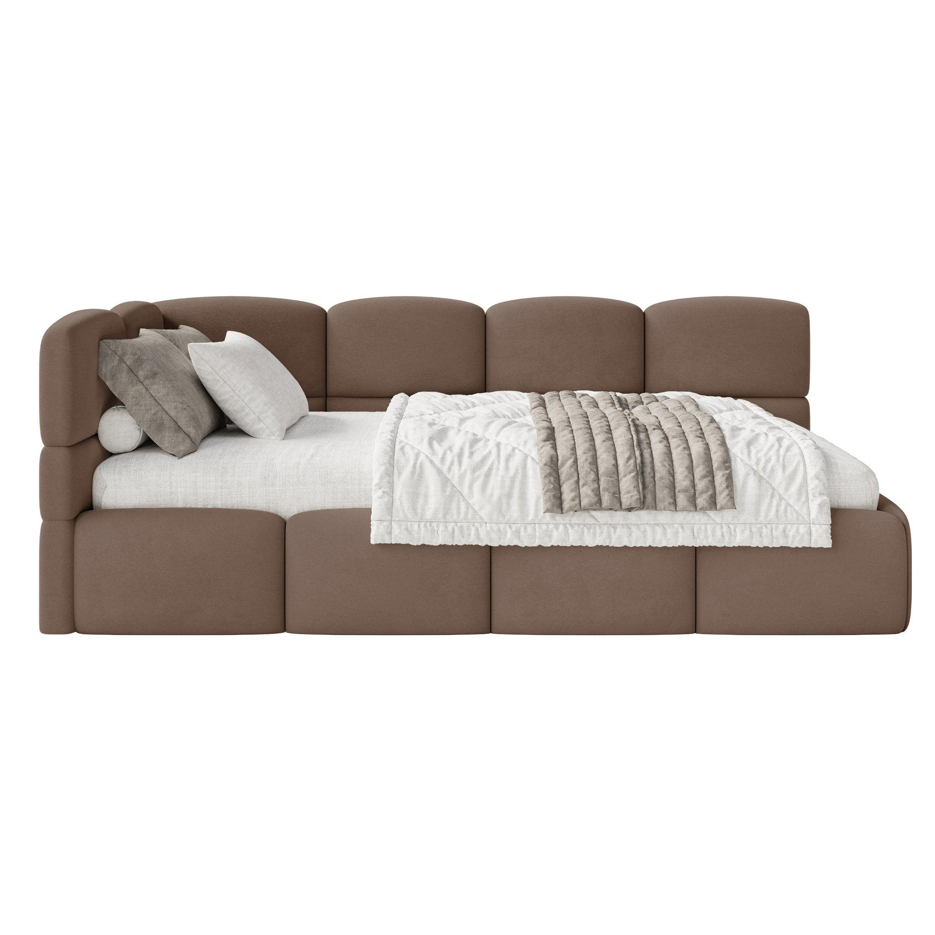 Selsey POSTEL PRO MLÁDEŽ Cloudy hnědá 120 cm, velur Easy-Clean