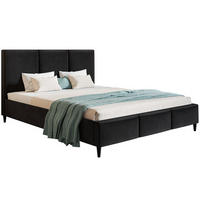 BETT Schwarz LUXO 7 Gepolstert Auf Hohen Beinen 120x200 cm - Schwarz, Textil (120/200cm) - Sepro Meble