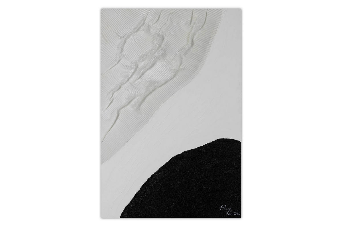 ACRYLBILD HANDGEMALT 60/90 cm - Schwarz, Holz/Textil (60/90cm) - KUNSTLOFT