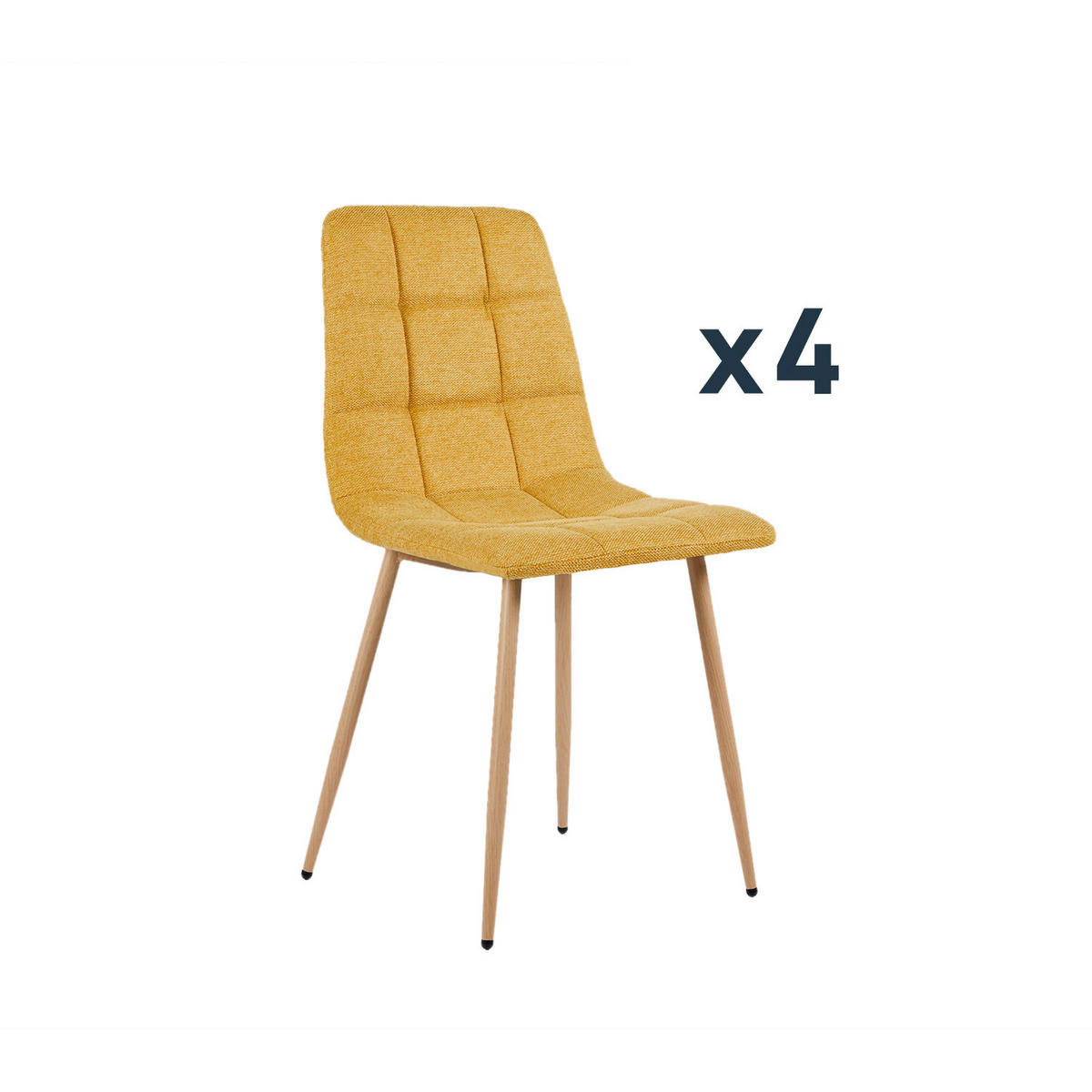 ESSZIMMERSTUHL Ailan Senf / Gelb 43 cm x 88 cm 4er-Set - Dunkelgelb, Textil (43/88/56cm) - Klast Home