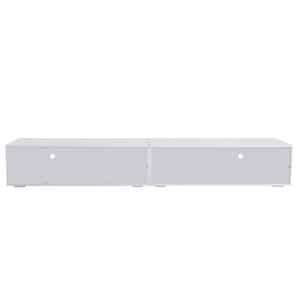 TV-SCHRANK 240cm Modern Weiß LED-Beleuchtung helles Panel glänzend - Weiß, Holz (49.5/15.5/107cm) - FLIEKS