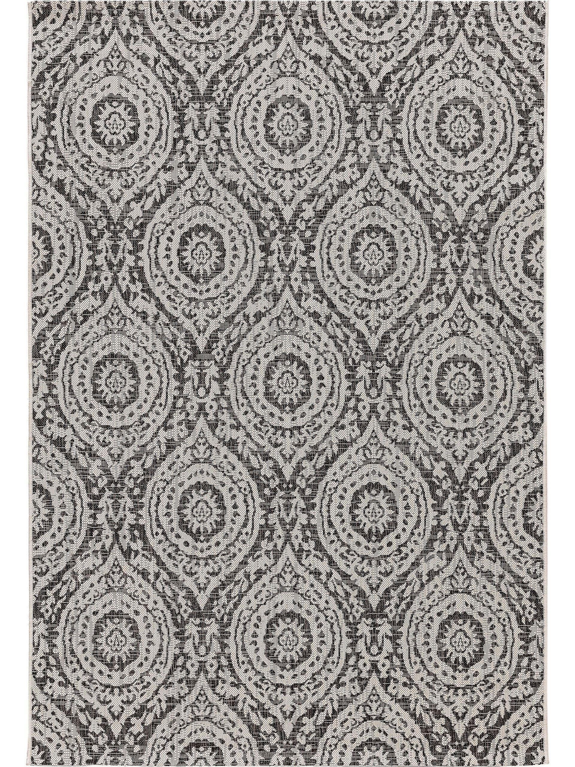 OUTDOORTEPPICH Cleo Weiß/Schwarz 200x290 cm - Weiß, Textil (200/290cm) - benuta Nest