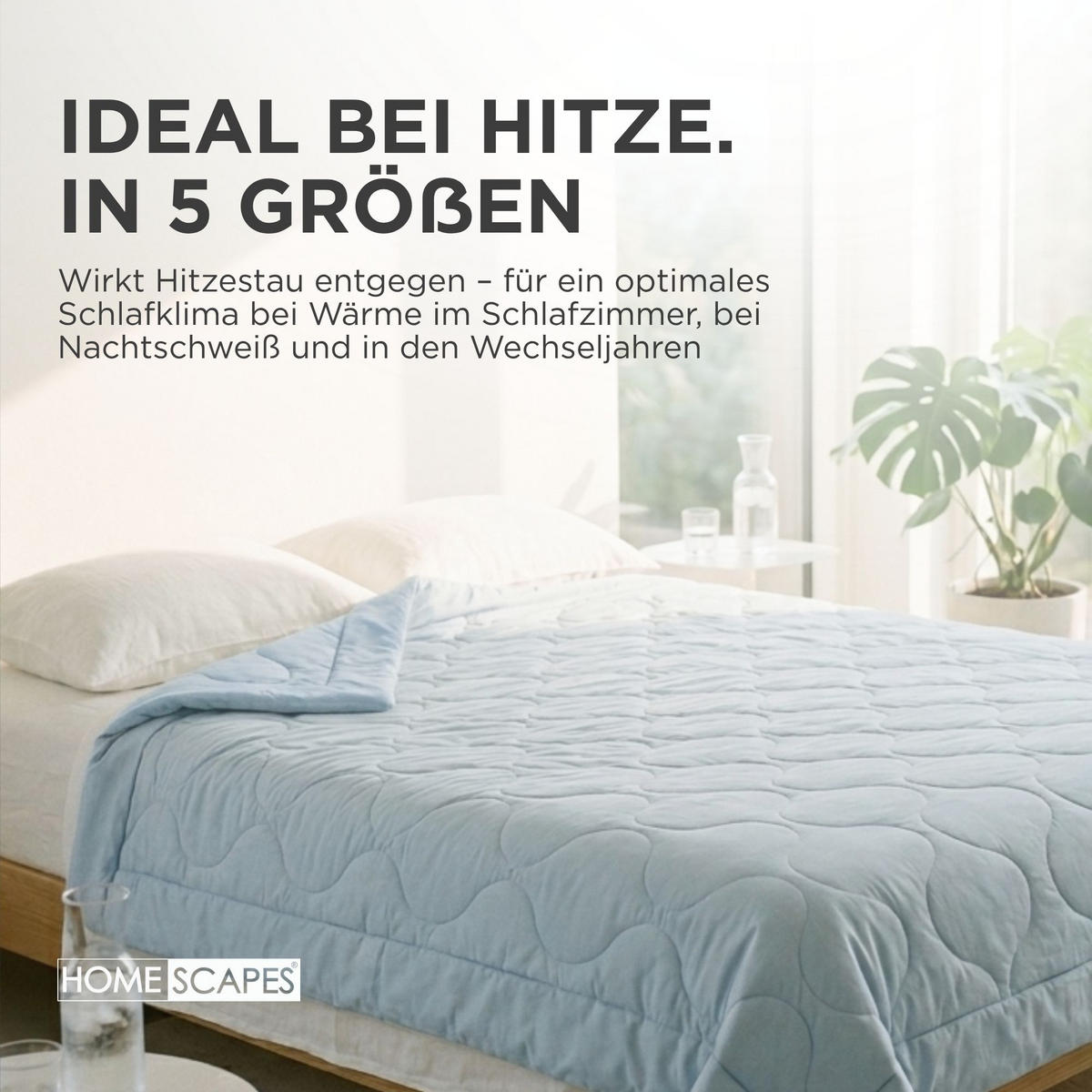 KÜHLDECKE hellblau, 135/200 cm - Hellblau, Textil (135/200cm) - Homescapes