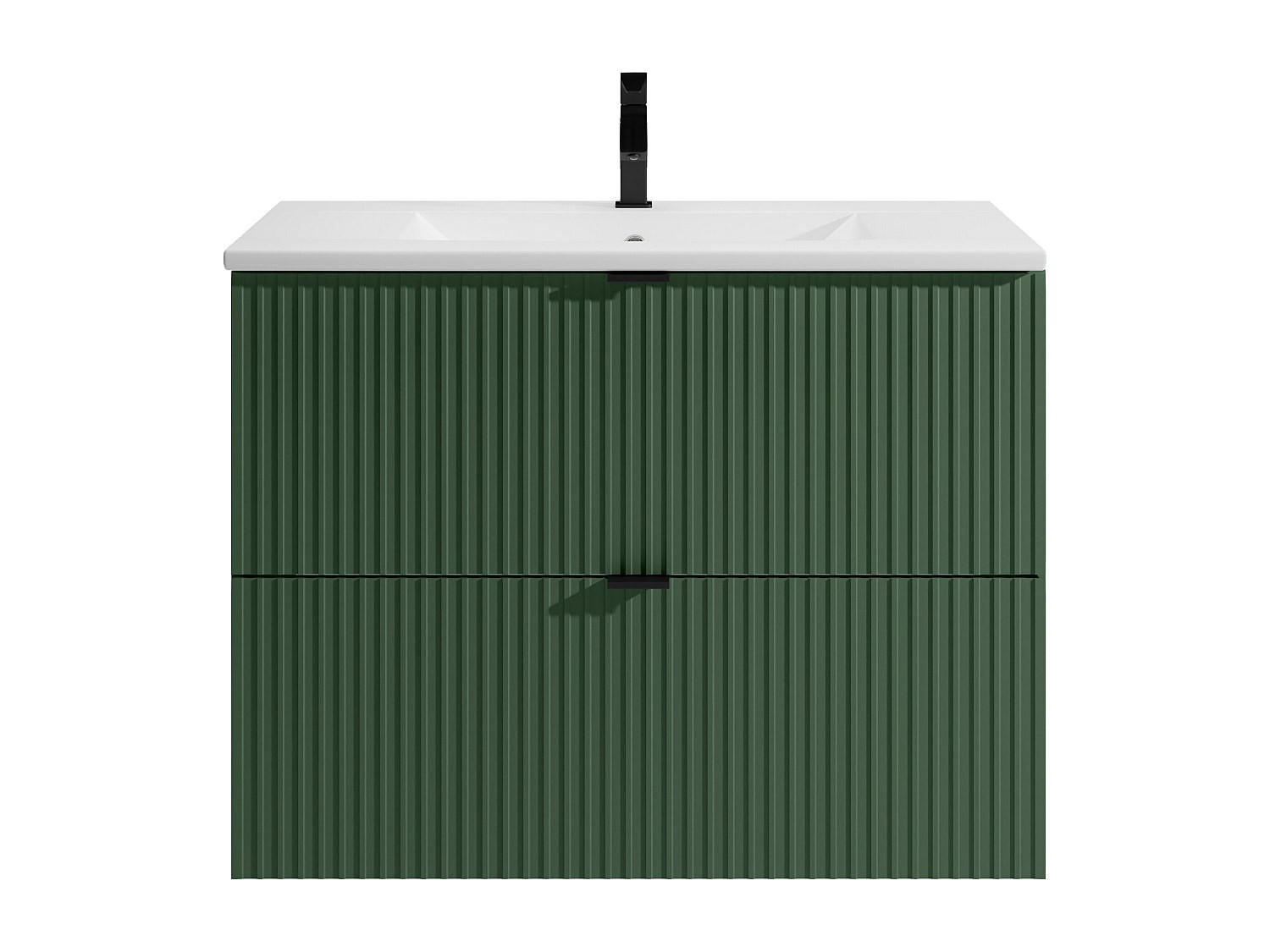 EINZELWASCHTISCH - 80 cm x 47 cm - Holz, Platte - Grün - ZEVINI - Grün, Holz (80/60/47cm) - Vente-Unique