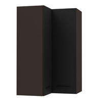 ECKHÄNGESCHRANK Bonn W14/60 lava / schwarz matt 60 / 60 / 96cm - Dunkelgrau/Schwarz, Holz/Holzwerkstoff (60/96/60cm) - Feldmann-Wohnen