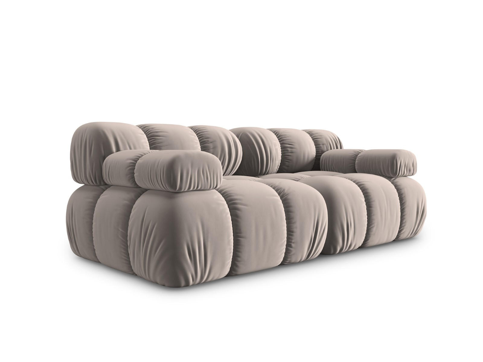 MODULARES-SOFA Bellis aus Samt beige 2 Sitzplätze - Beige, Textil (94/63/188cm) - Micadoni