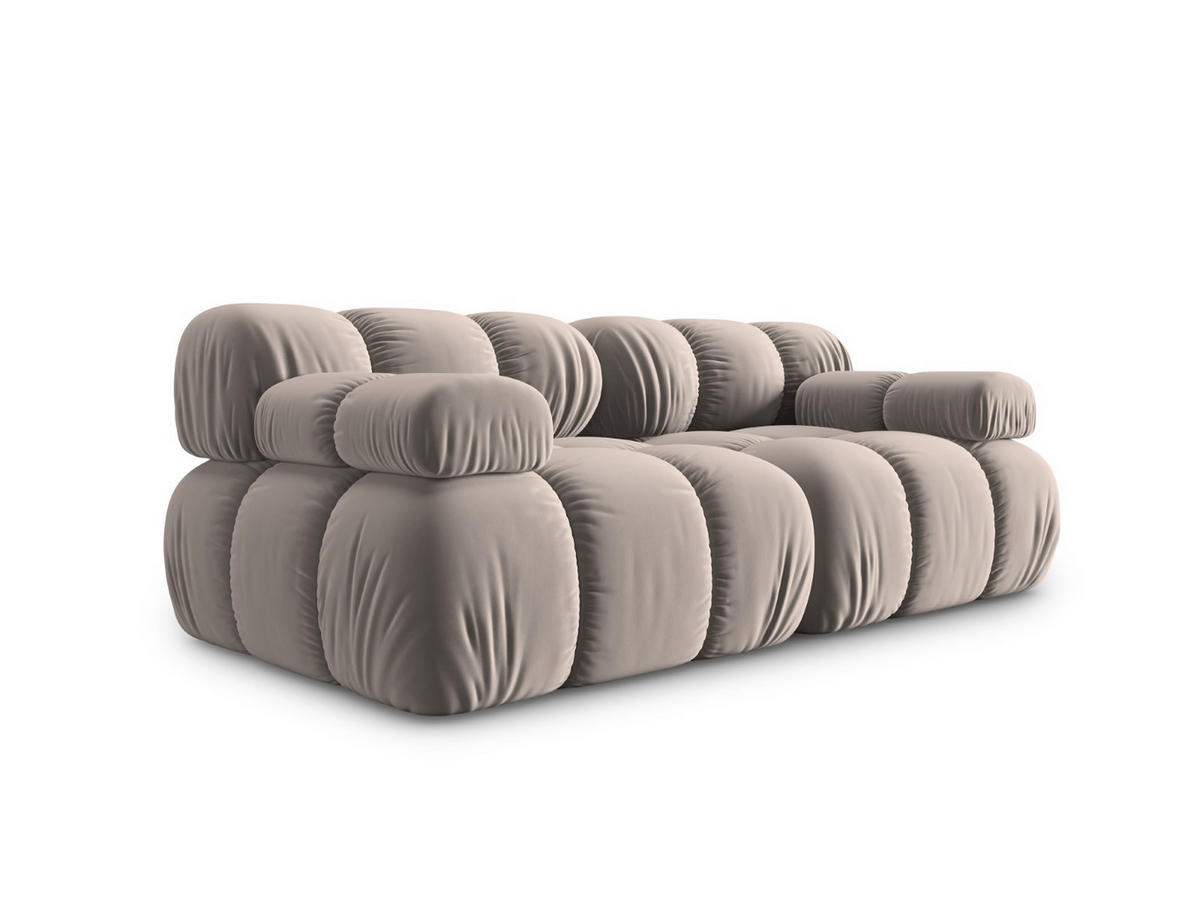 MODULARES-SOFA Bellis aus Samt beige 2 Sitzplätze - Beige, Textil (94/63/188cm) - Micadoni