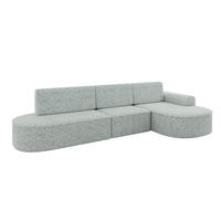 ECKSOFA mit Schlaffunktion Ottomane RECHTS MARI L2-S 368X167X85 Grün Velours - Smaragdgrün/Schwarz, Holzwerkstoff/Kunststoff (167/368cm) - ALTDECOR