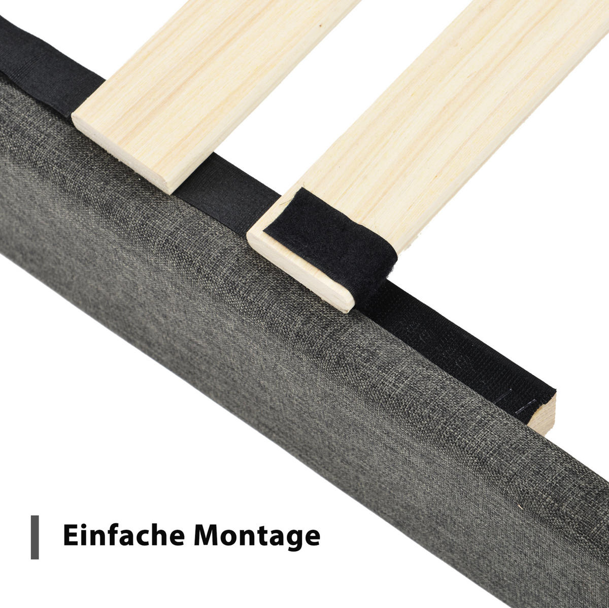 POLSTERBETT 90/200 cm Dunkelgrau aus Leinen mit Lattenrost - Dunkelgrau, Textil (90/200cm) - OKMYHOME