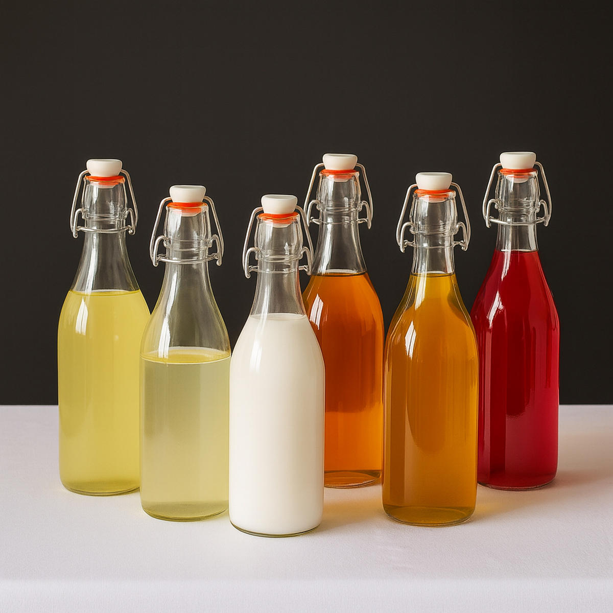 6XFLASCHE - Transparent, Glas/Kunststoff (8.5/31/8.5cm) - Relaxdays