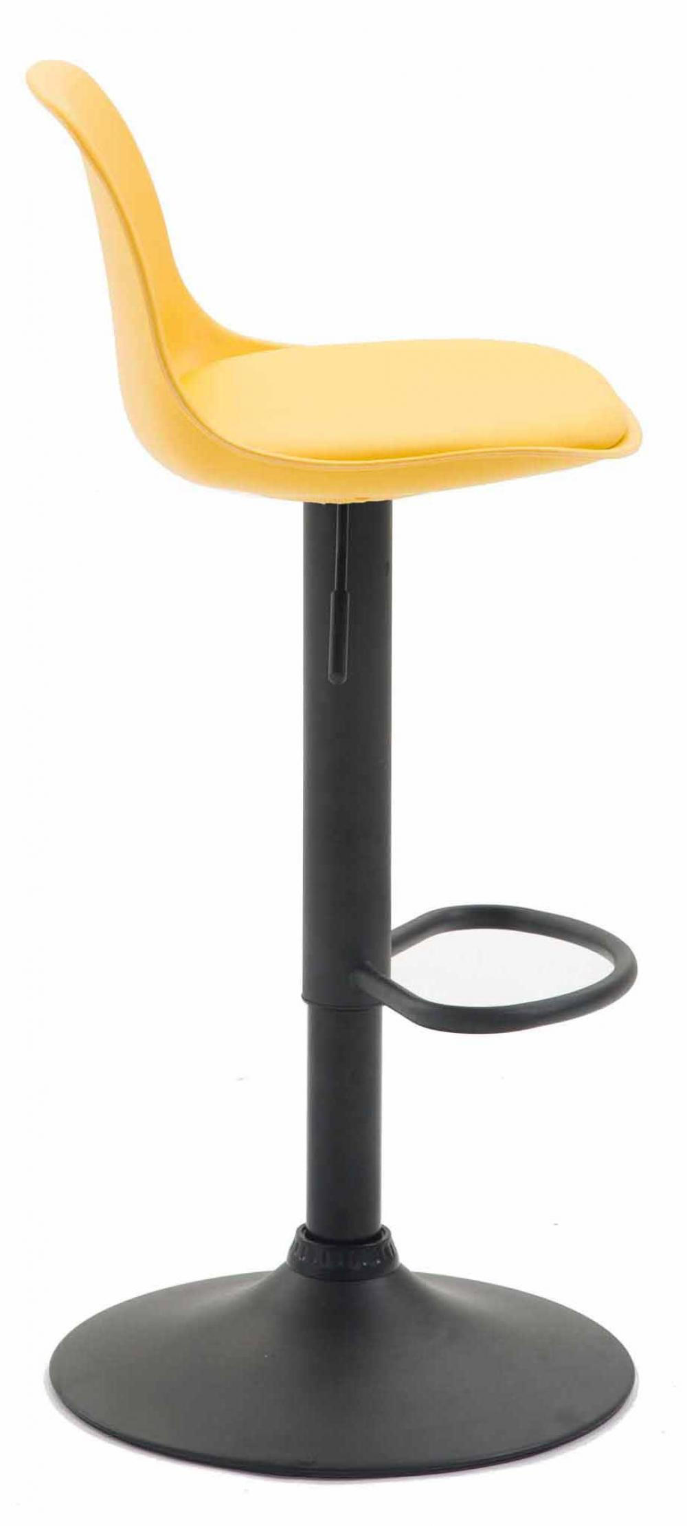 BARHOCKER 2er Set Lederlook gelb - Gelb/Schwarz, Kunststoff/Textil (39/82/43cm) - CLP