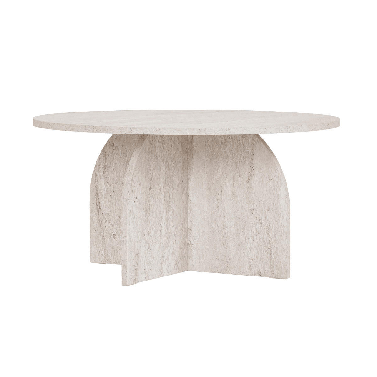 KONFERENČNÍ stolek s kulatou deskou, průměr 80 cm - CLOVER - béžová, kompozitní dřevo (80/80/40cm) - Calicosy