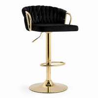 BARHOCKER 49,5/77–98/50,5 cm Schwarz, höhenverstellbar und 360° drehbar - Schwarz, Metall (49.5/98/50.5cm) - MIVRAY