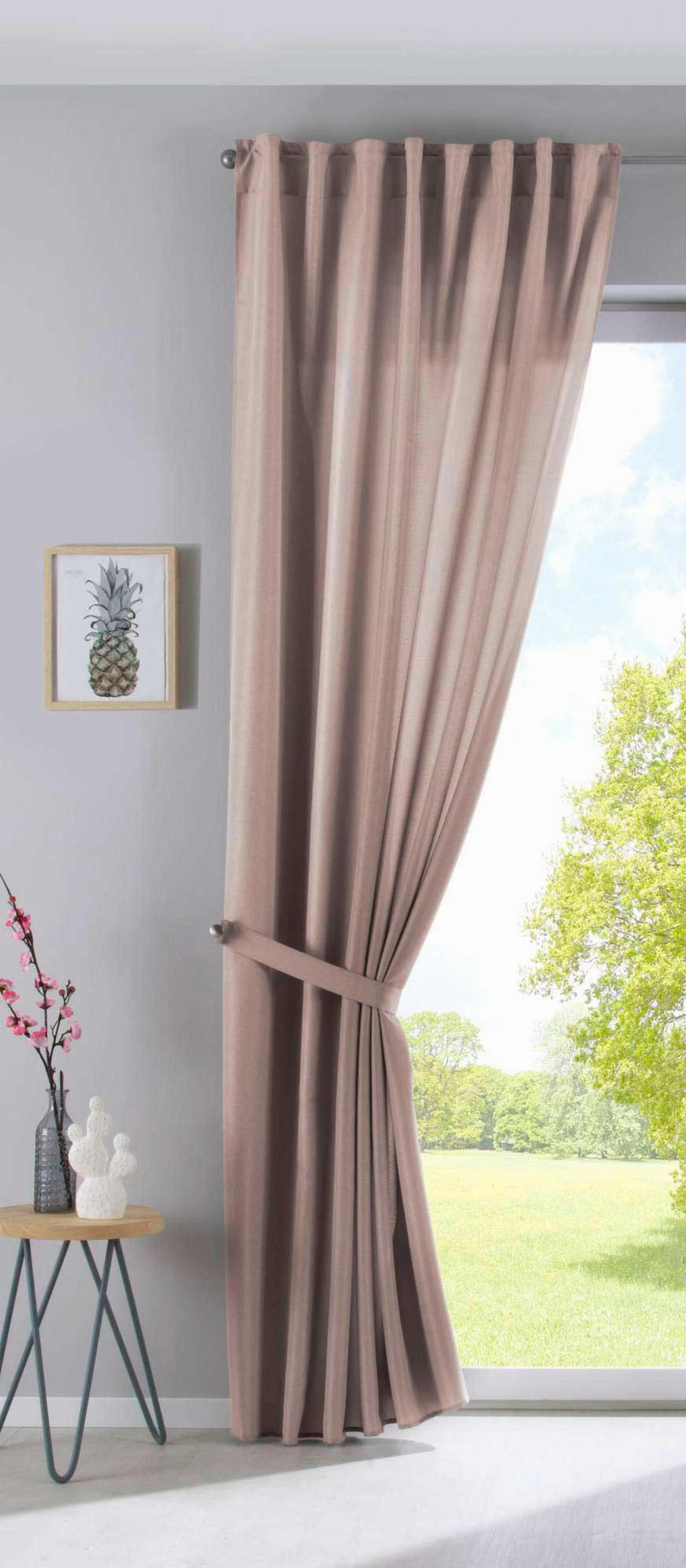 SCHLAUFENGARDINE 2ER SET »Jena« HxB 250x140 cm Taupe - Taupe, Textil (140/250cm) - Gardinenbox