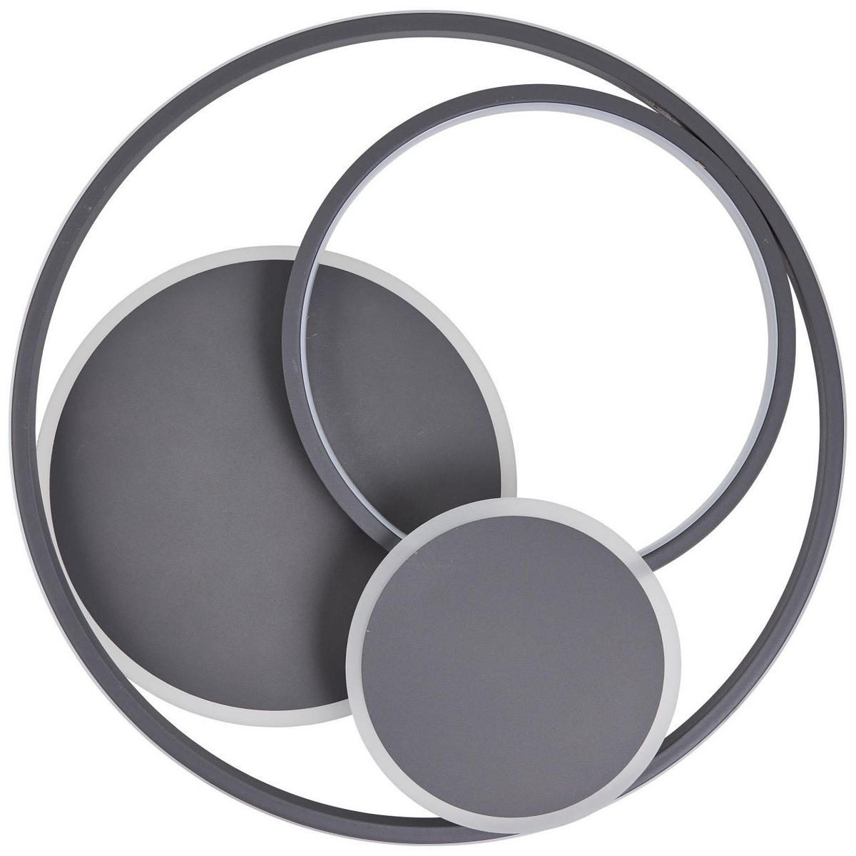 DECKENLEUCHTE Runda G99371/22 - Grau, Metall (50/50/7cm) - Brilliant