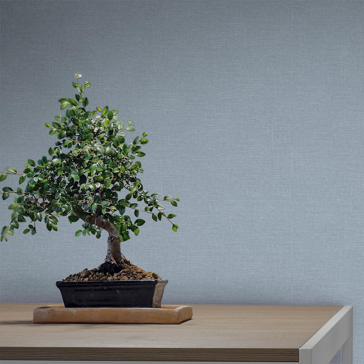 TAPETE Leinen-Optik 53 cm x 10 m - Blau, Papier (53/1000cm) - Sanders & Sanders