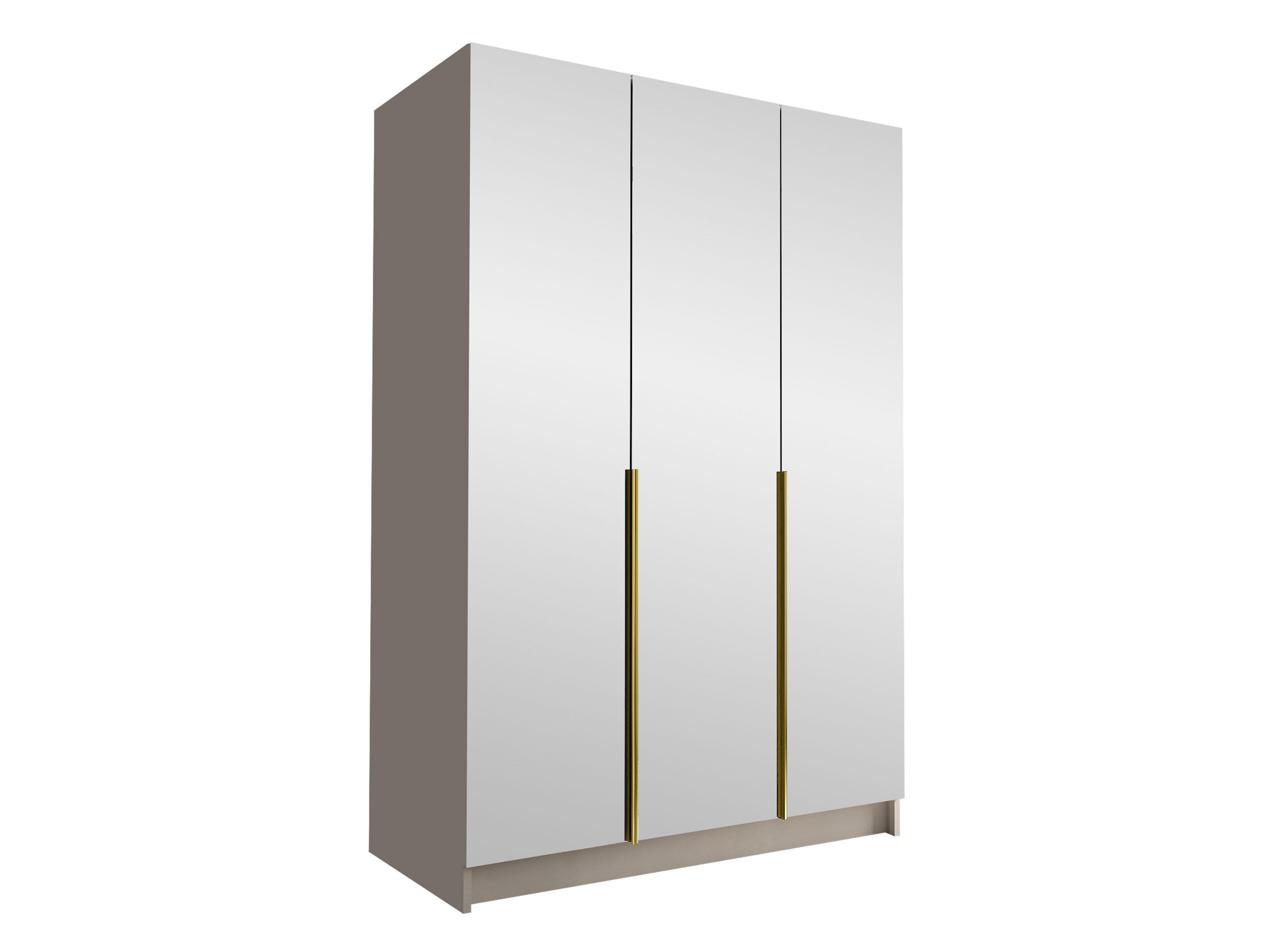 KLEIDERSCHRANK Calia III - Beige/Goldfarben, Holzwerkstoff/Metall (150/215/58cm) - MIRJAN24