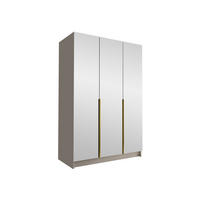 KLEIDERSCHRANK Calia III - Beige/Goldfarben, Holzwerkstoff/Metall (150/215/58cm) - MIRJAN24
