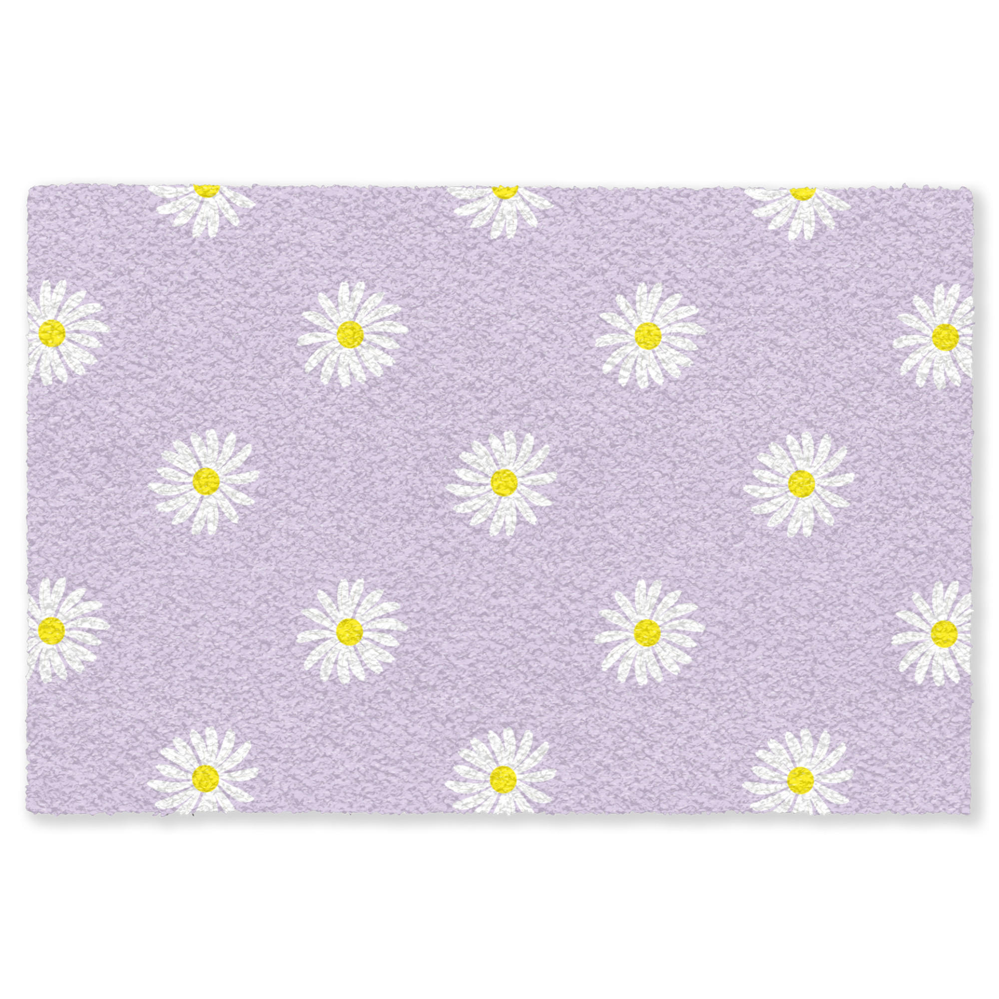 FUSSMATTE Gänseblümchen - Pastell - Weiß - Lila - Blumen Sauberlaufmatte 120x80 cm - Flieder, Kunststoff/Textil (120/0.4cm) - MuchoWow
