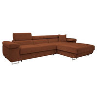 ECKSOFA Torezio Mini Cord, Seite: Rechts - Braun, Holz/Textil (280/170cm) - MIRJAN24