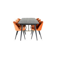 TISCHGRUPPE Orange - Orange, Holzwerkstoff (85/76/180cm) - ebuy24